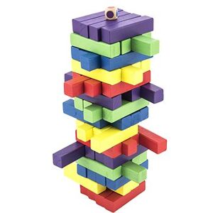 Hra veža drevená 60 ks farebných dielikov spoločenská hra
