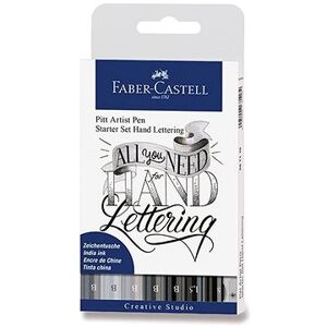 Popisovače Faber-Castell Pitt Artist Pen Hand Lettering, sada 9 ks