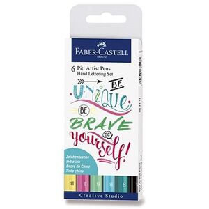 Popisovače Faber-Castell Pitt Artist Pen Hand Lettering, 6 farieb