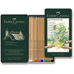Pastelky Faber-Castell Pitt Pastell v plechovej krabičke, 12 farieb