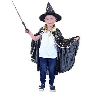Rappa, čierny čarodejnícky plášť s klobúkom