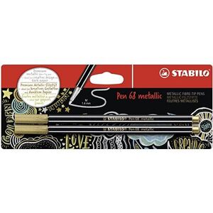STABILO Pen 68 metallic, 2 ks, zlaté, v blistri