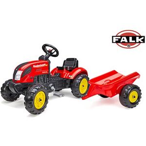Falk šliapací traktor 2058L Country Farmer s vlečkou – červený