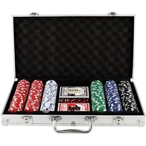 Teddies Poker sada 300 ks + karty + kocky v hliníkovom kufríku
