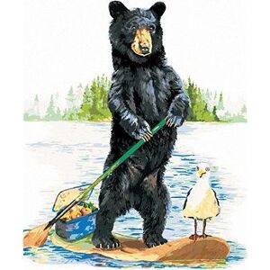Maľovanie podľa čísel – Medveď na loďke (Holly Simental)