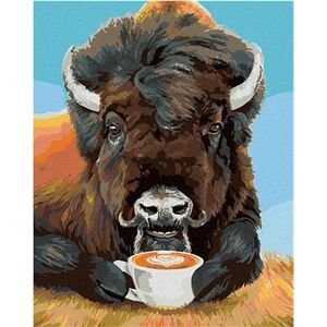 Maľovanie podľa čísel – Bizon a káva (Holly Simental)