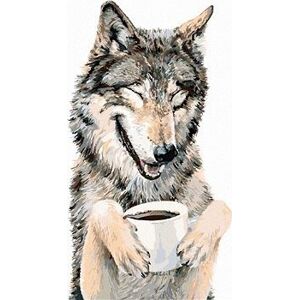 Maľovanie podľa čísel – Vlk a káva (Holly Simental)