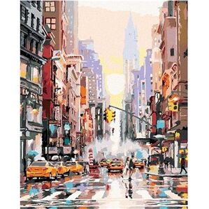 Maľovanie podľa čísel – Ulica v New Yorku a žlté taxíky (Richard Macneil)