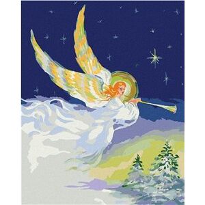 Maľovanie podľa čísel – Vianočný anjel so zlatými krídlami