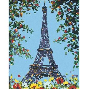 Maľovanie podľa čísel - Kvetinová Eiffelova vež