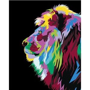 Maľovanie podľa čísel - Farebný lev fotený z boku