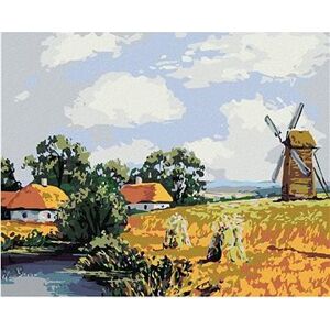 Maľovanie podľa čísel - Poľná krajina s mlynom