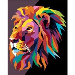 Maľovanie podľa čísel - Farebný lev moderný štýl