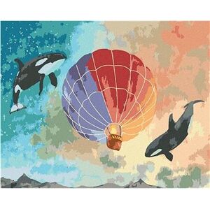 Maľovanie podľa čísel - Kosatky a teplovzdušný balón