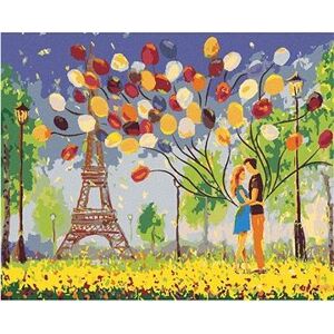 Maľovanie podľa čísel - Pár s balónikmi v Paríži