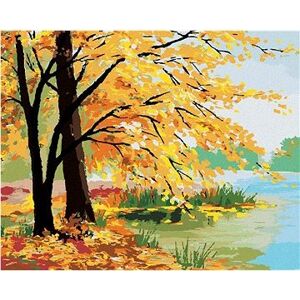 Maľovanie podľa čísel – Jesenný les pri jazere