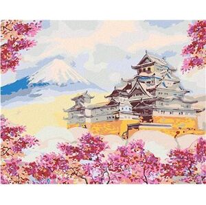 Maľovanie podľa čísel – Japonsko chrám obklopený kvetmi