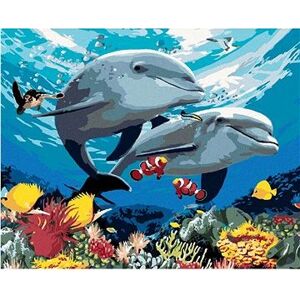 Maľovanie podľa čísel – Delfíny a koralový útes (Howard Robinson)