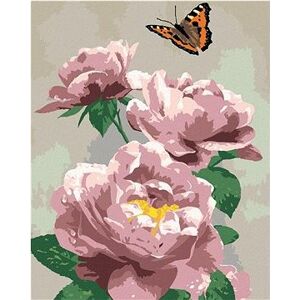 Maľovanie podľa čísel – Motýľ a ružové ruže (Howard Robinson)