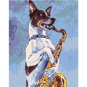 Maľovanie podľa čísel – Pes hrá na saxofón