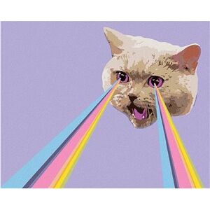 Maľovanie podľa čísel – Mačka a dúhové lasery