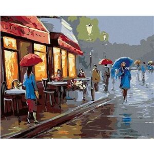 Maľovanie podľa čísel – Daždivý deň v meste
