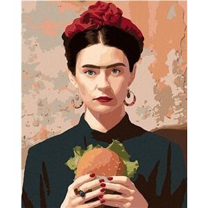 Maľovanie podľa čísel – Frida Kahlo a hamburger