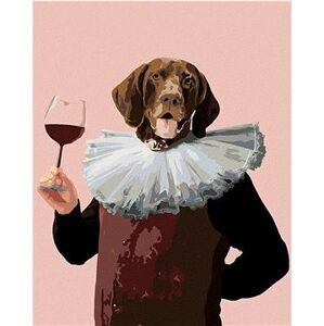 Maľovanie podľa čísel – Kráľovský pes a pohár vína