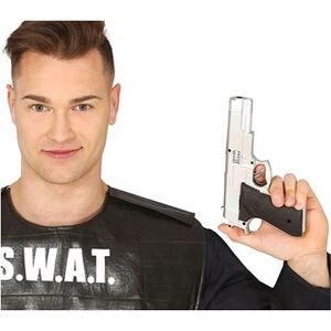Policajná strieborná pištoľ – puška – 21 cm