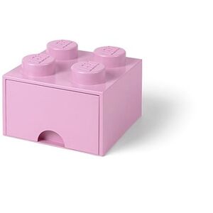 LEGO Úložný box 4 so zásuvkou – svetlo ružová