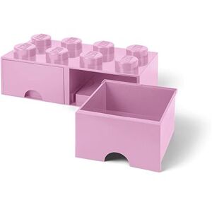 LEGO Úložný box 8 so zásuvkami – svetlo ružová