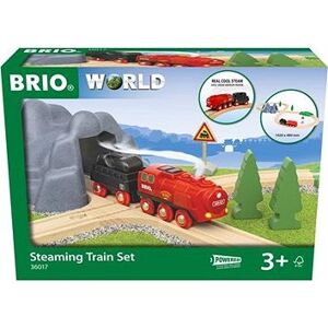 BRIO WORLD 36017 Vianočná vlaková súprava s parnou lokomotívou na batérie