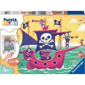 Ravensburger 055920 Puzzle & Play Piráti a zem na dohľad 2× 24 dielikov