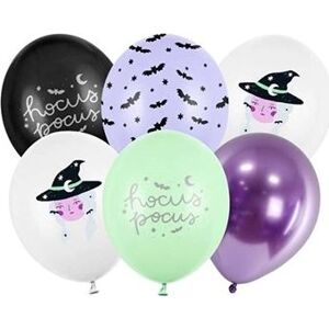 Latexové balóniky – halloween – hocus pocus – čarodejnica – 6 ks – 30 cm