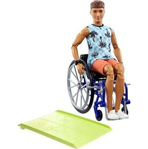 Barbie Model Ken Na Invalidnom Vozíku V Modrom Kockovanom Tielku