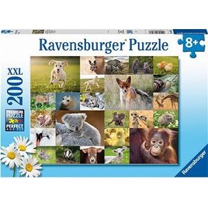 Ravensburger Puzzle 133536 Koláž Zvieracích Mláďat 200 Dielikov