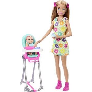 Barbie Opatrovateľka herná sada – Bábika v kvetinových šatách