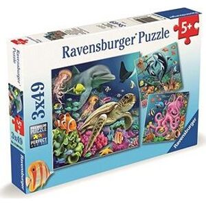 Ravensburger 120008590 Život pod vodou 3 × 49 dielikov