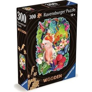 Ravensburger 120007609 Drevené puzzle Farebné papagáje