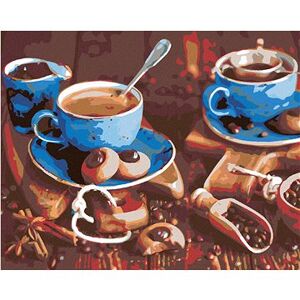 Maľovanie podľa čísel – Modré šálky kávy I.