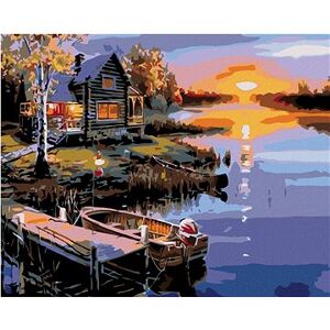 Maľovanie podľa čísel – Západ slnka nad jazerom