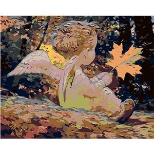Maľovanie podľa čísel – Anjelik s javorovým lístkom