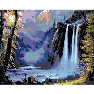 Maľovanie podľa čísel – Vodopád pri západe slnka