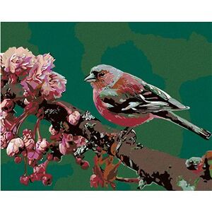 Maľovanie podľa čísel – Kvitnúca sakura a ružový vtáčik