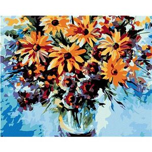 Maľovanie podľa čísel – Lúčne kvety a modré pozadie