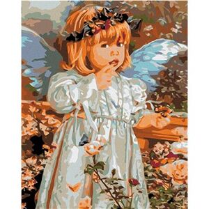 Maľovanie podľa čísel – Anjelik s motýlikovým venčekom