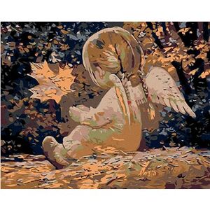 Maľovanie podľa čísel – Anjelik s copami a javorovým lístkom