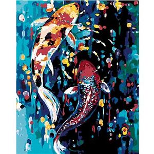 Maľovanie podľa čísel – Dve farebné rybky