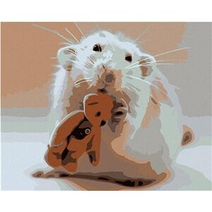 Maľovanie podľa čísel – Myška s medvedíkom