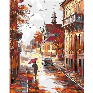 Maľovanie podľa čísel – Jesenná ulica na konci mesta